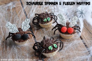 Schaurige Spinnen & Fliegen Muffins