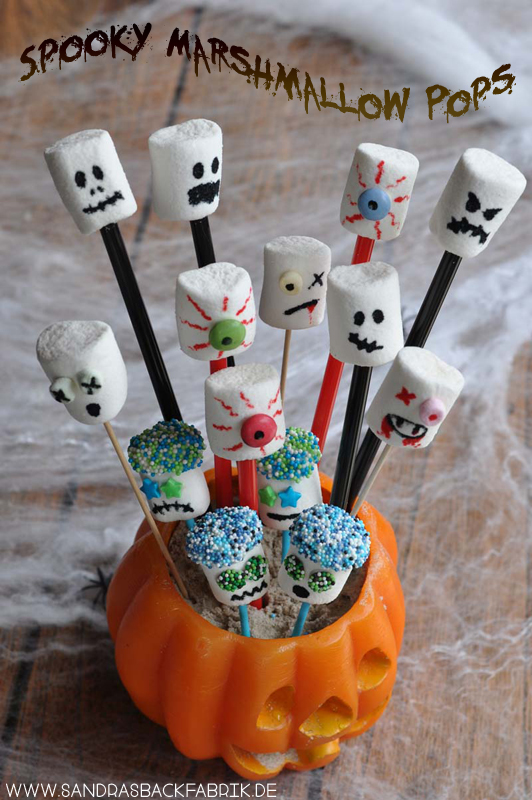 Spooky Marshmallow Pops | www.sandrasbackfabrik.de